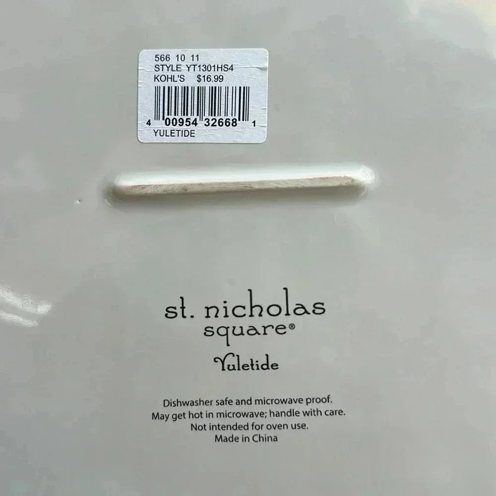 St Nicolas yuletide 3 snowmen square plate‎ from kohls